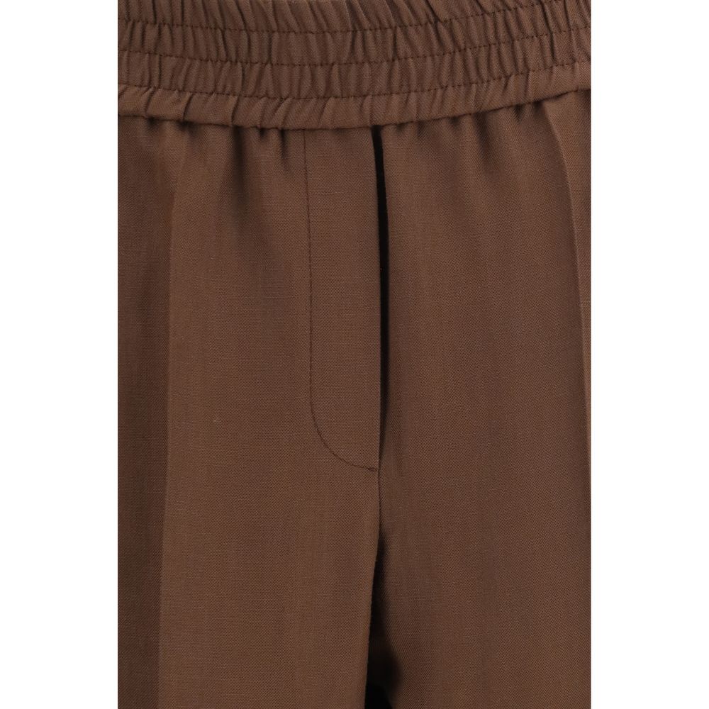 Brunello Cucinelli Brown Viscose Casual Pants | Regal Royce