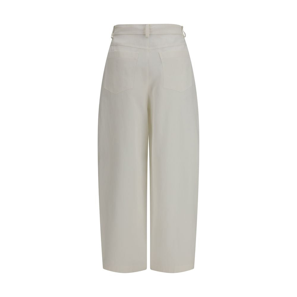 Brunello Cucinelli Beige Silk Casual Pants | Regal Royce