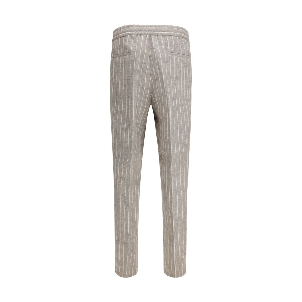 Brunello Cucinelli Beige Linen Casual Pants | Regal Royce