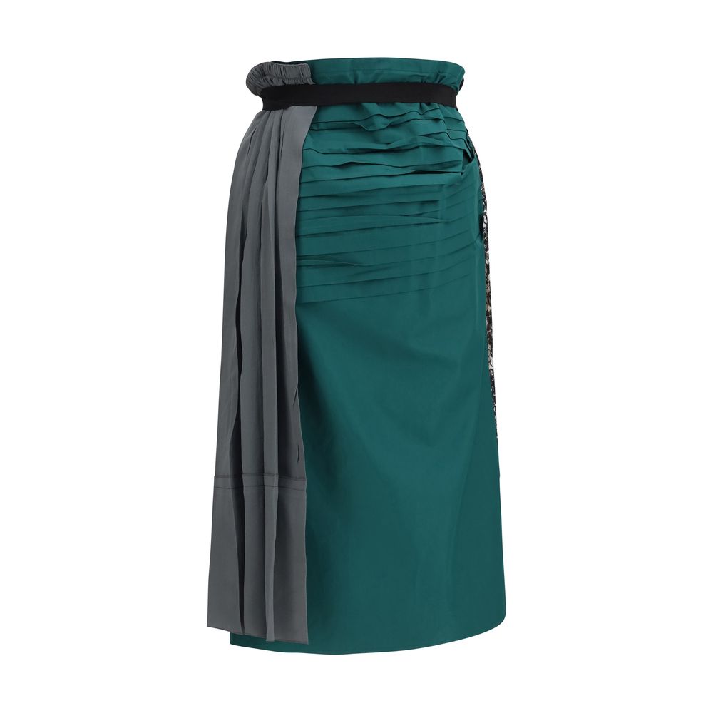 Prada Multicolor Silk Midi Skirt | Regal Royce