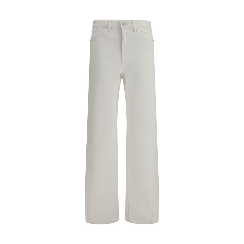 Lemaire White Cotton Casual Pants | Regal Royce