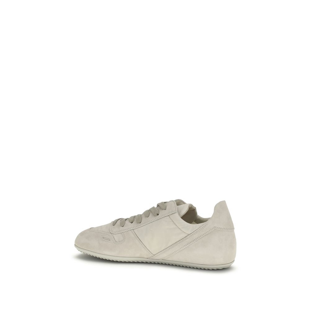 Rick Owens Gray Calf Leather Bos Taurus Low Top Sneakers | Regal Royce