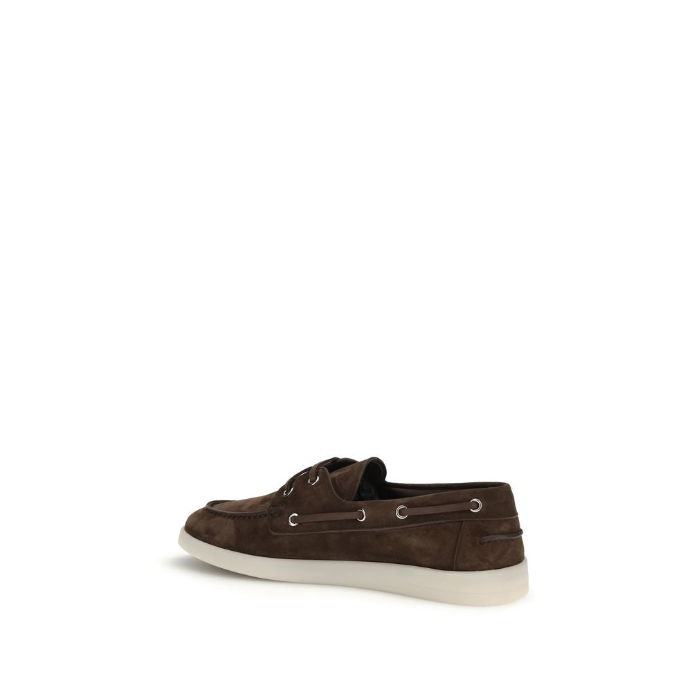 Prada Brown Calf Leather Bos Taurus Slip-On Loafers | Regal Royce