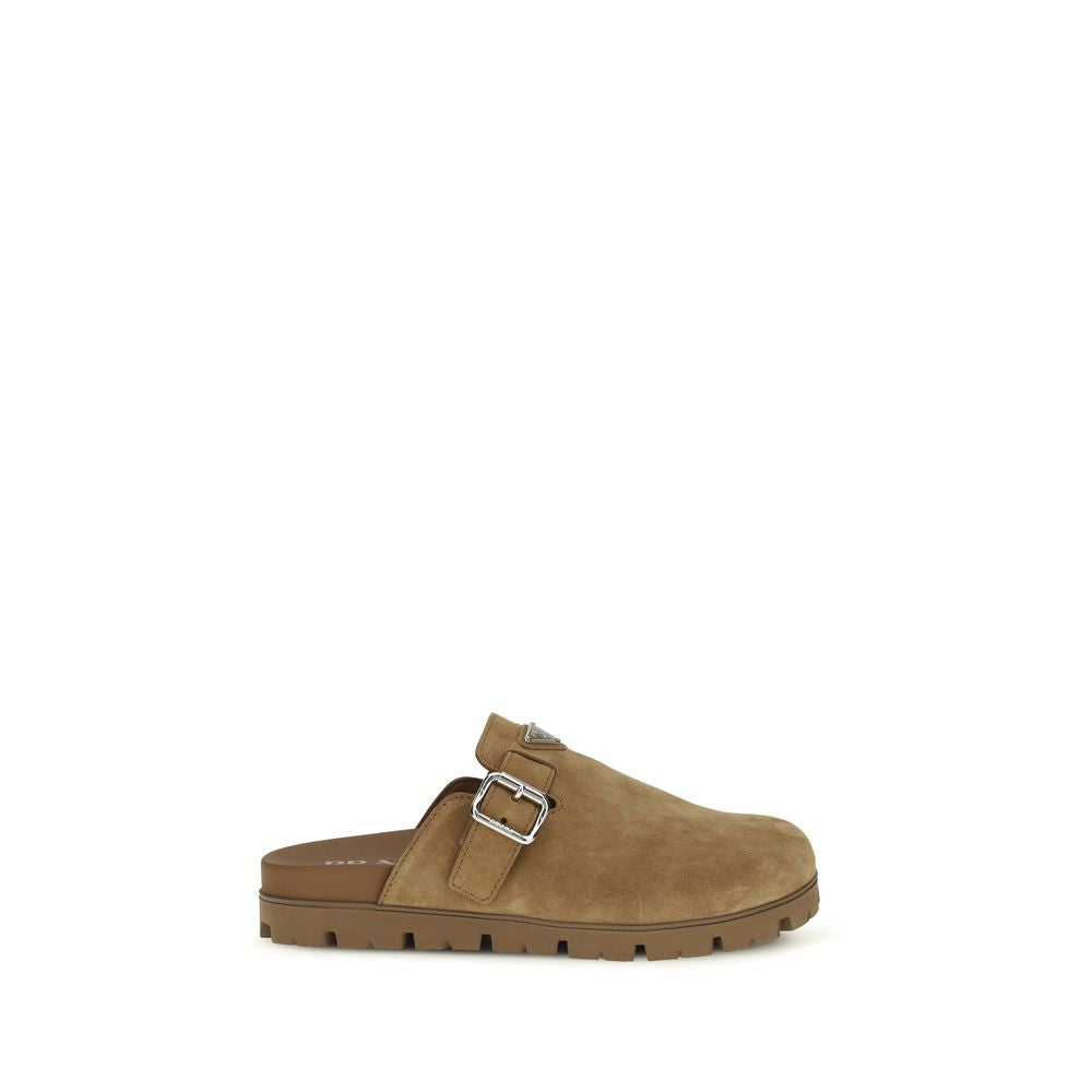 Prada Beige Calf Leather Bos Taurus Mules | Regal Royce