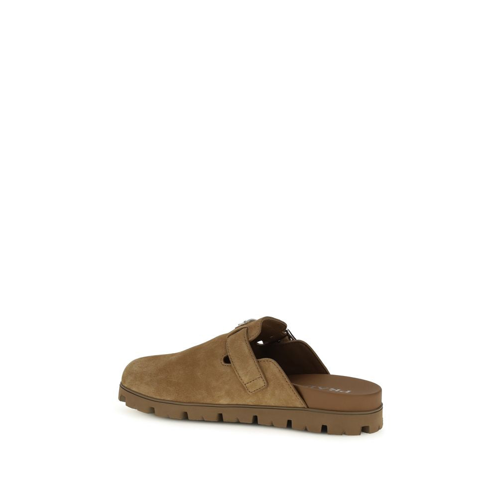 Prada Beige Calf Leather Bos Taurus Mules | Regal Royce