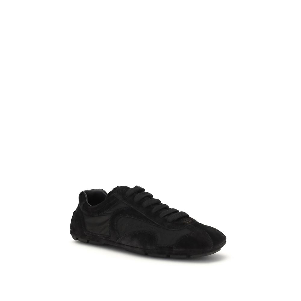 Prada Black Calf Leather Bos Taurus Athletic Sneakers | Regal Royce