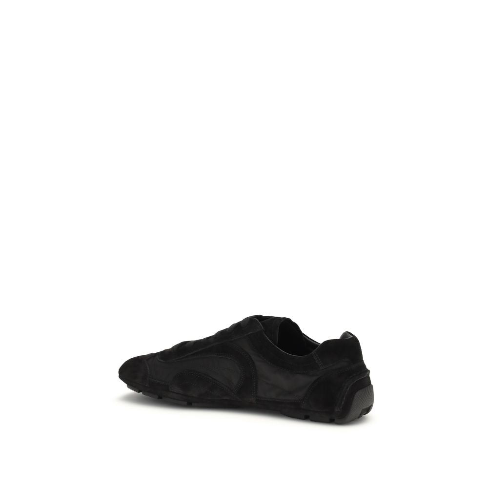 Prada Black Calf Leather Bos Taurus Athletic Sneakers | Regal Royce