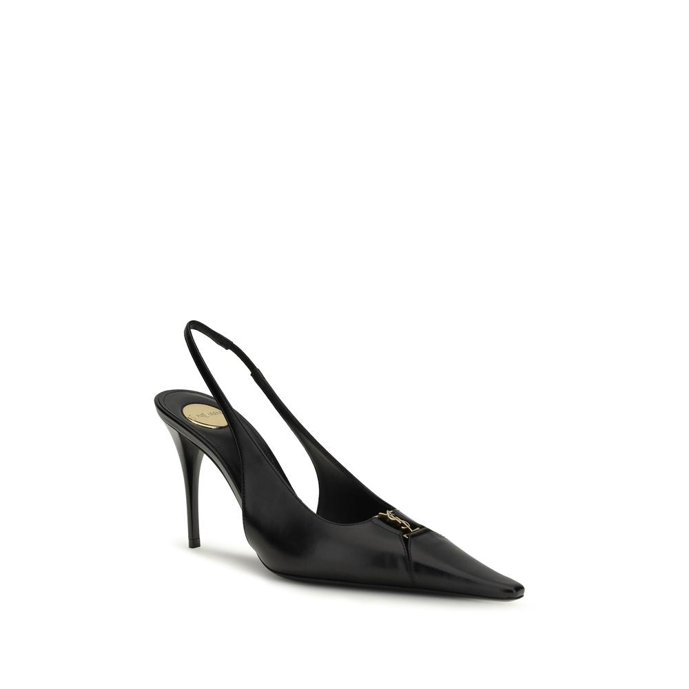 Saint Laurent Black Calf Leather Bos Taurus High Heel Pumps | Regal Royce