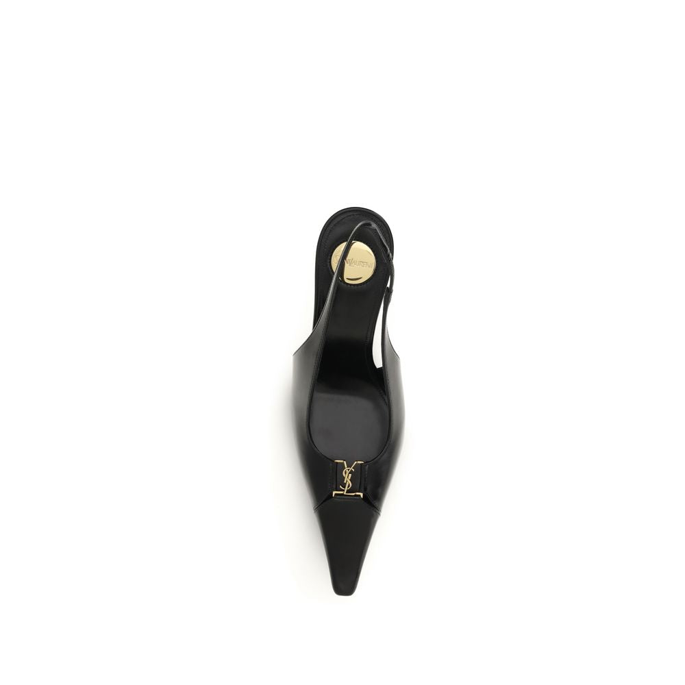 Saint Laurent Black Calf Leather Bos Taurus High Heel Pumps | Regal Royce