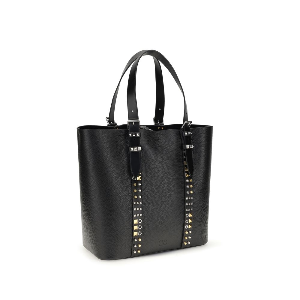 Valentino Garavani Black Calf Leather Bos Taurus Shoulder Bag | Regal Royce