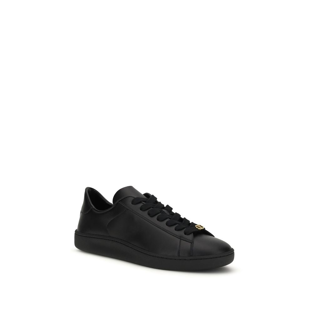 Valentino Garavani Black Calf Leather Bos Taurus Sneakers | Regal Royce