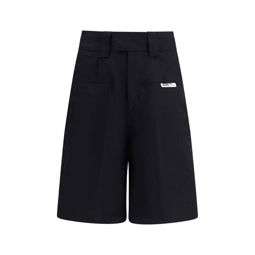 GCDS Black Cotton Bermuda Shorts | Regal Royce