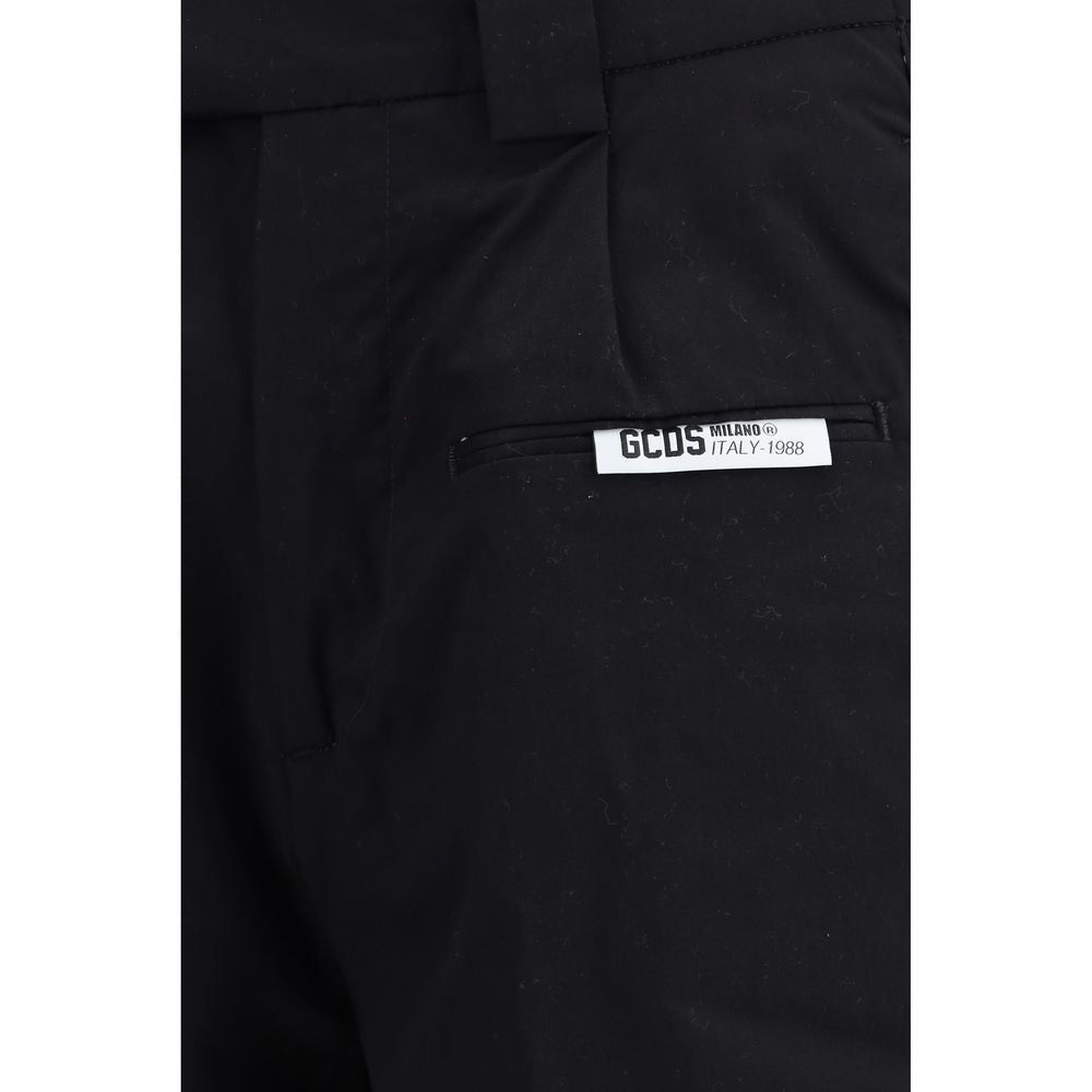 GCDS Black Cotton Bermuda Shorts | Regal Royce