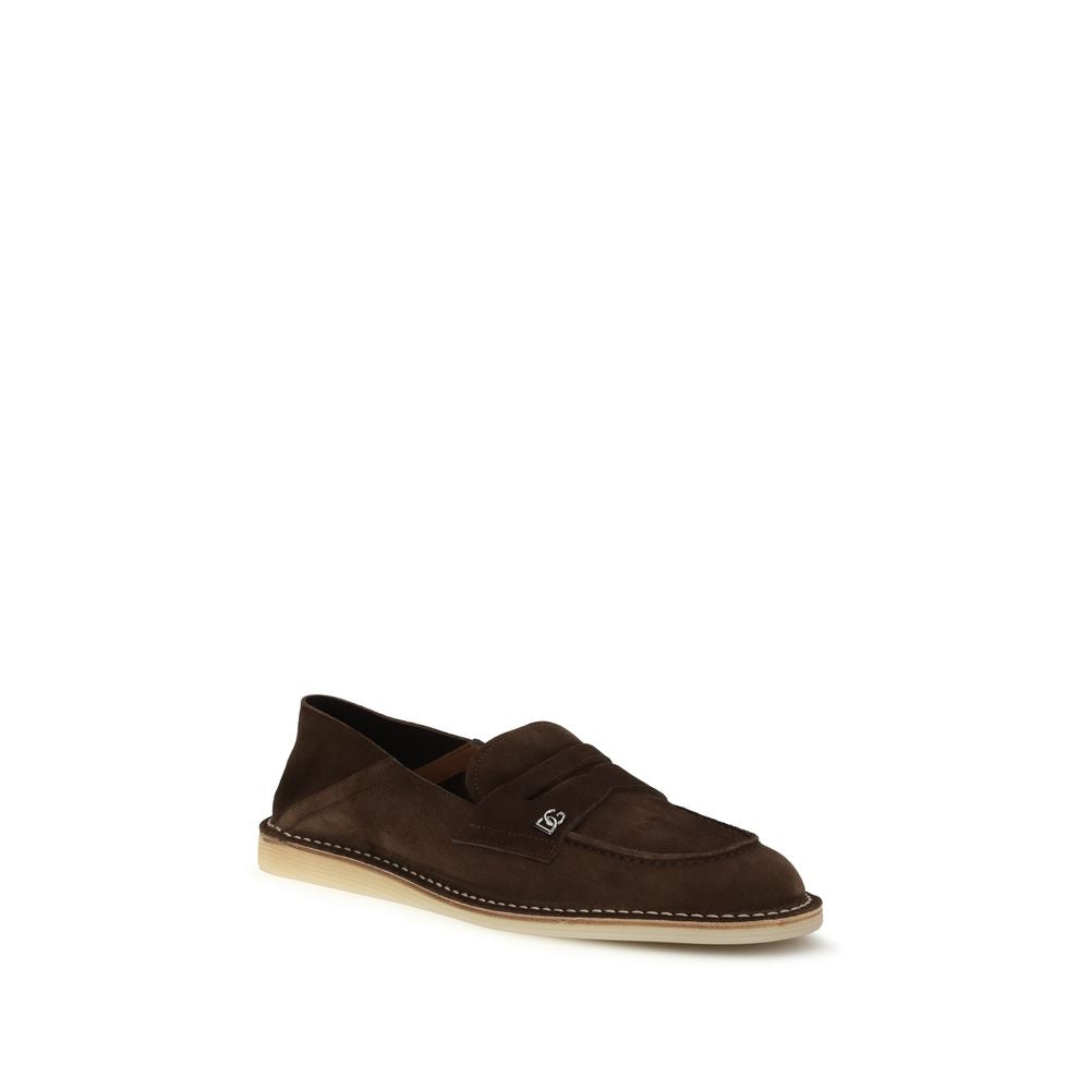 Dolce & Gabbana Brown Calf Leather Bos Taurus Slip-On Loafers | Regal Royce