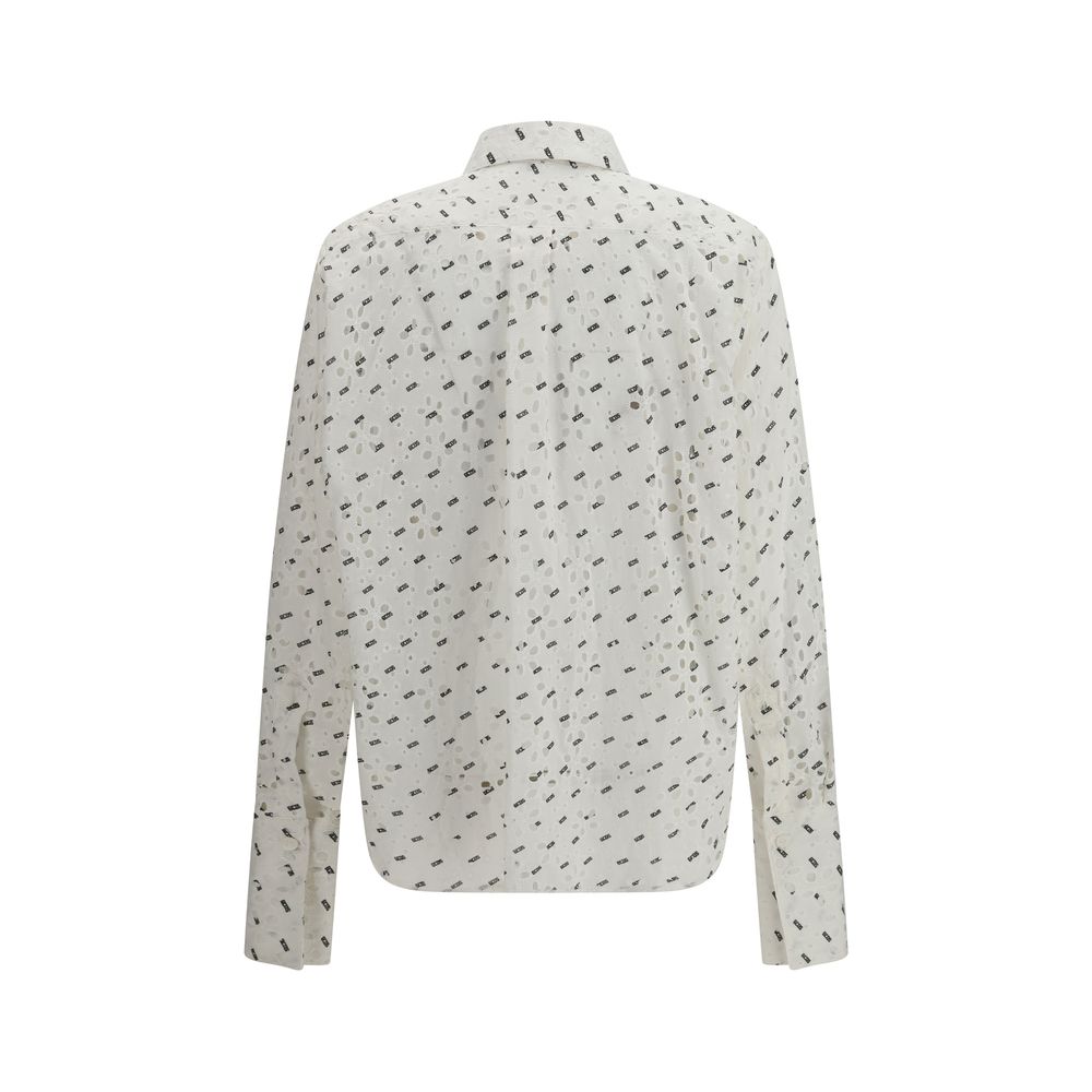 GCDS White Cotton Pattern Shirt | Regal Royce