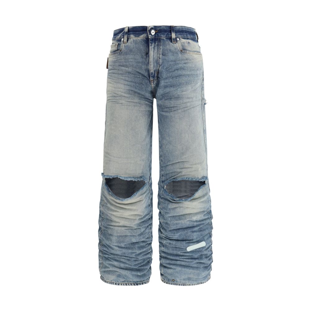 PDF Channel Blue Viscose Relaxed Fit Jeans | Regal Royce