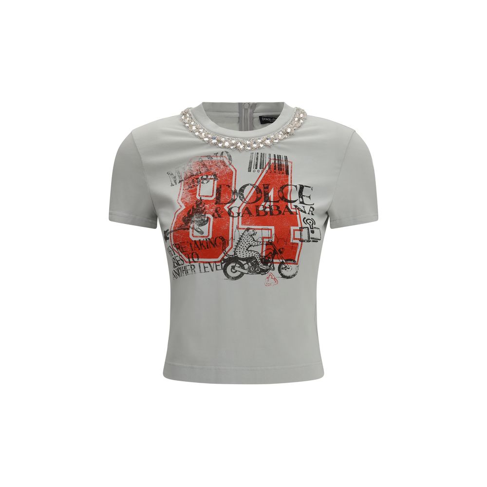 Dolce & Gabbana Gray Cotton T-Shirt | Regal Royce
