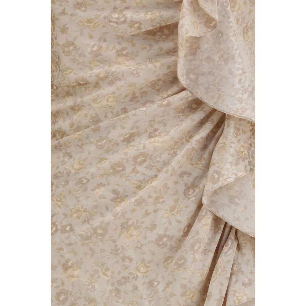 Alessandra Rich Beige Silk Casual Dress | Regal Royce