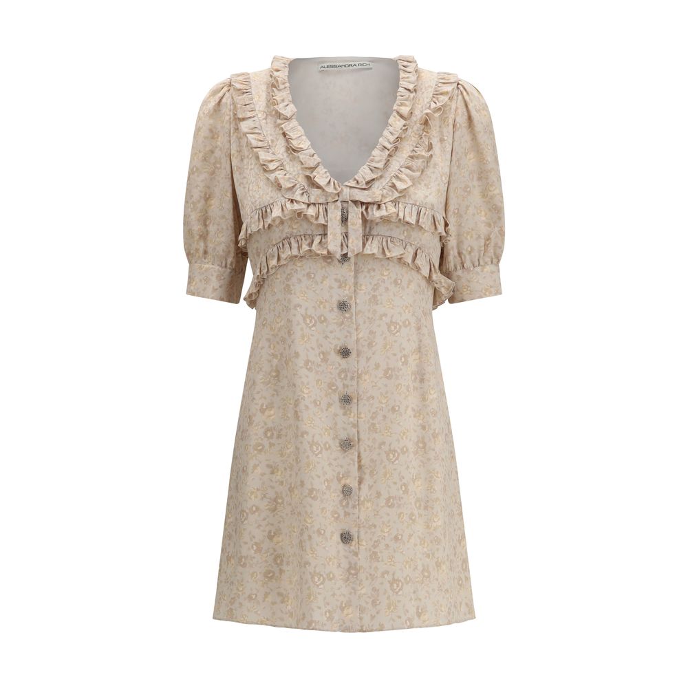 Alessandra Rich Beige Silk Casual Dress | Regal Royce