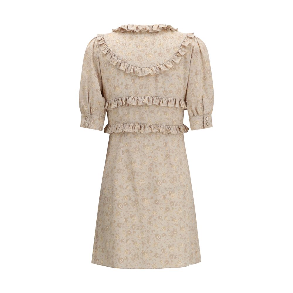 Alessandra Rich Beige Silk Casual Dress | Regal Royce