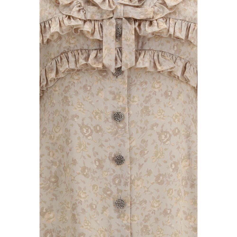 Alessandra Rich Beige Silk Casual Dress | Regal Royce