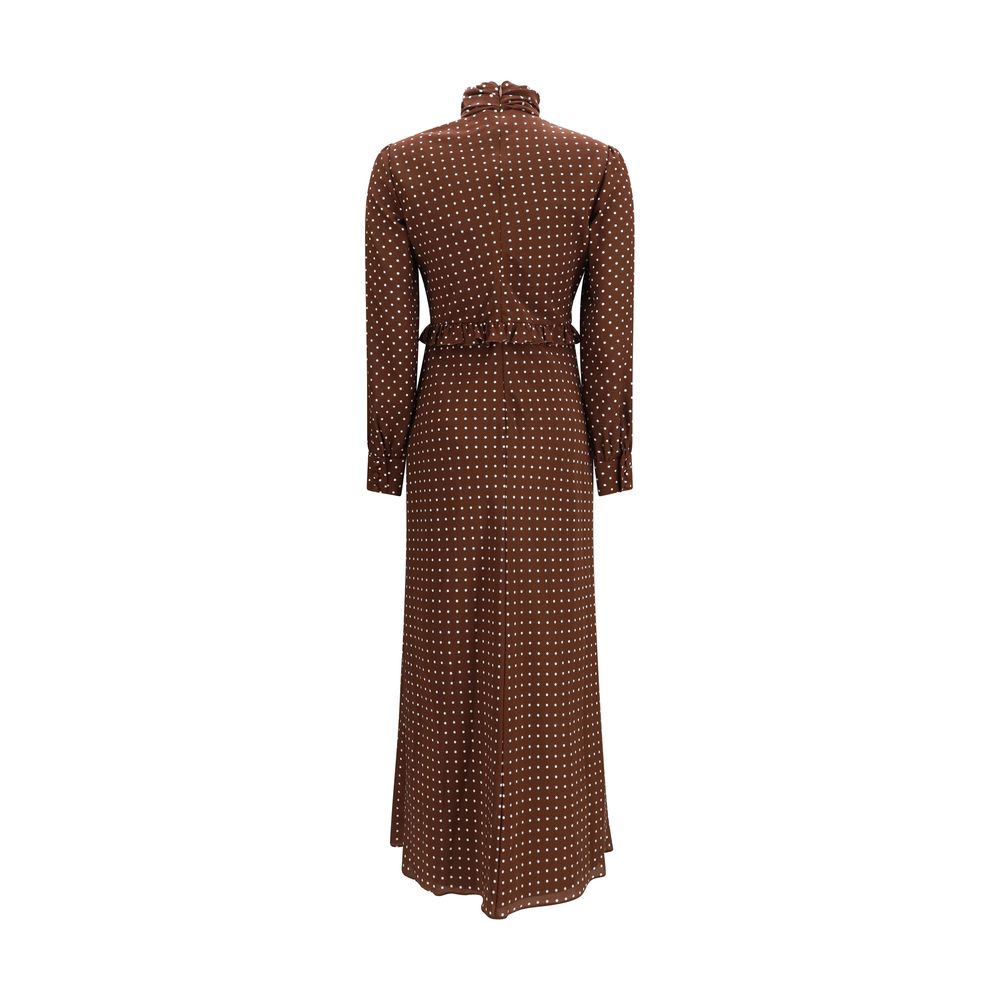 Alessandra Rich Brown Silk Casual Dress | Regal Royce