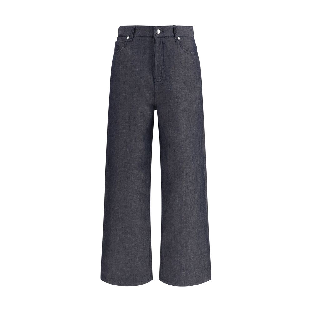 Fendi Blue Linen Relaxed Fit Jeans | Regal Royce