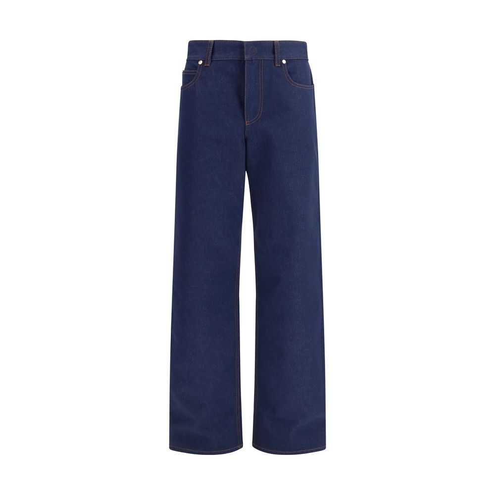 Fendi Blue Cotton Straight-Leg Jeans | Regal Royce