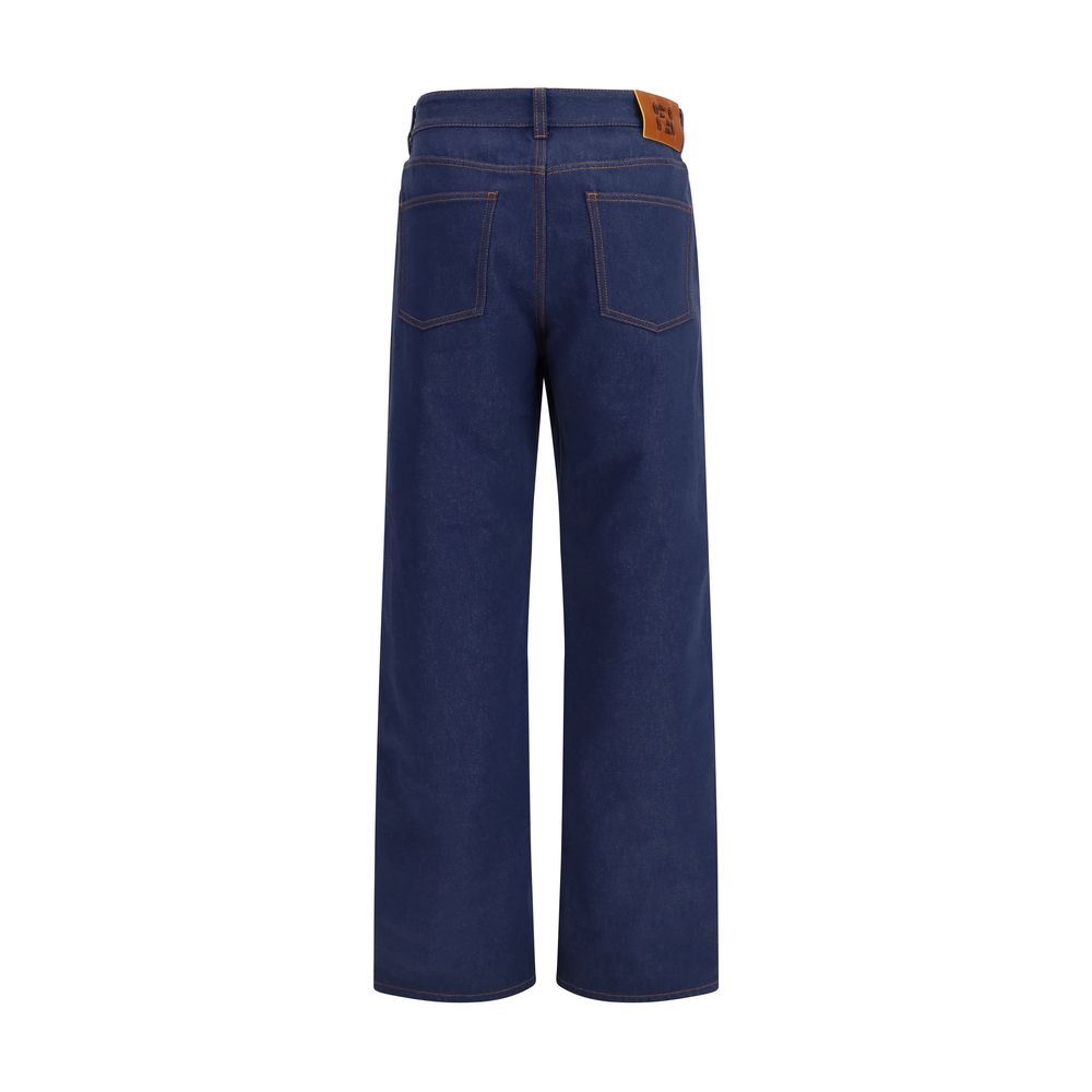Fendi Blue Cotton Straight-Leg Jeans | Regal Royce