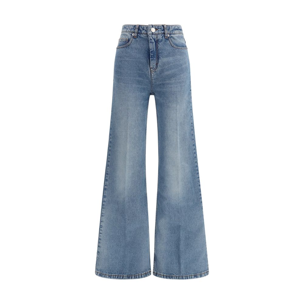 Ami Paris Blue Cotton Flared Jeans | Regal Royce