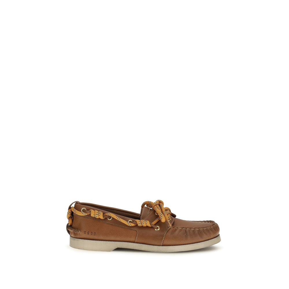 Golden Goose Brown Calf Leather Bos Taurus Slip-On Loafers | Regal Royce