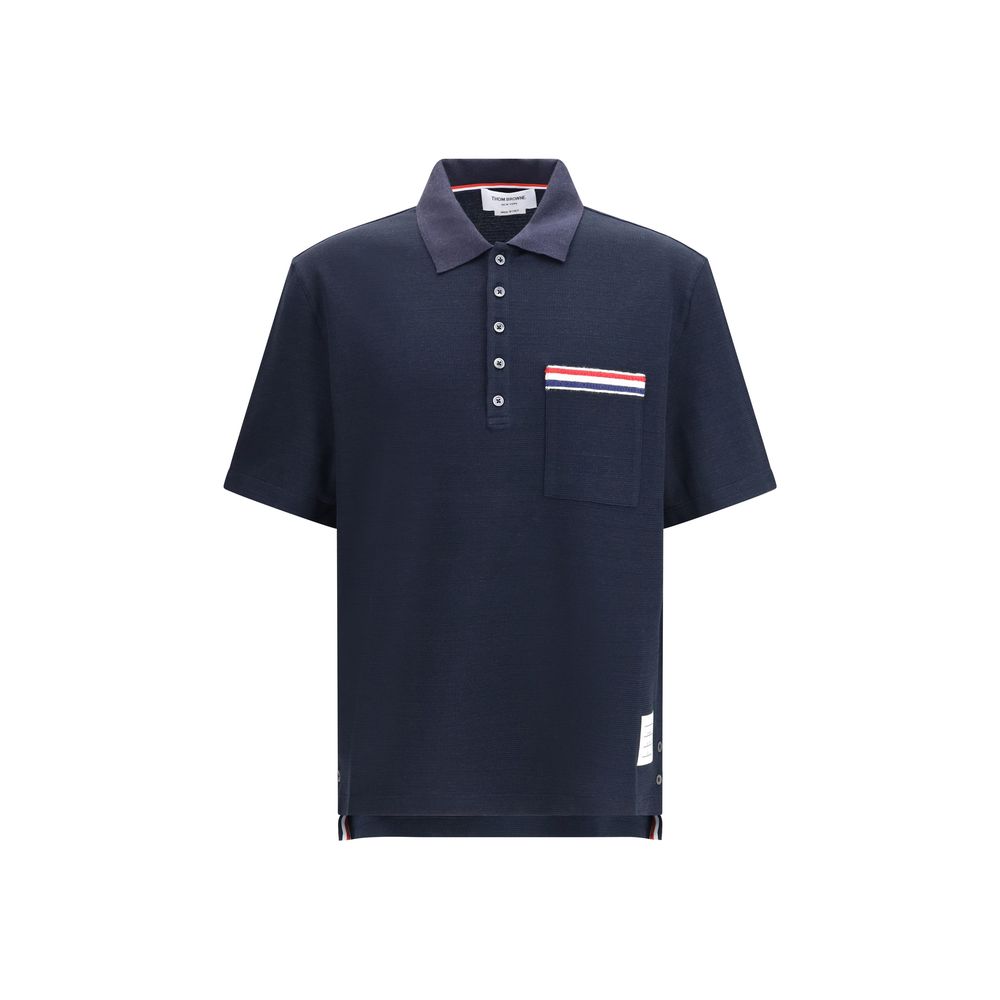 Thom Browne Blue Cotton Polo Shirt | Regal Royce