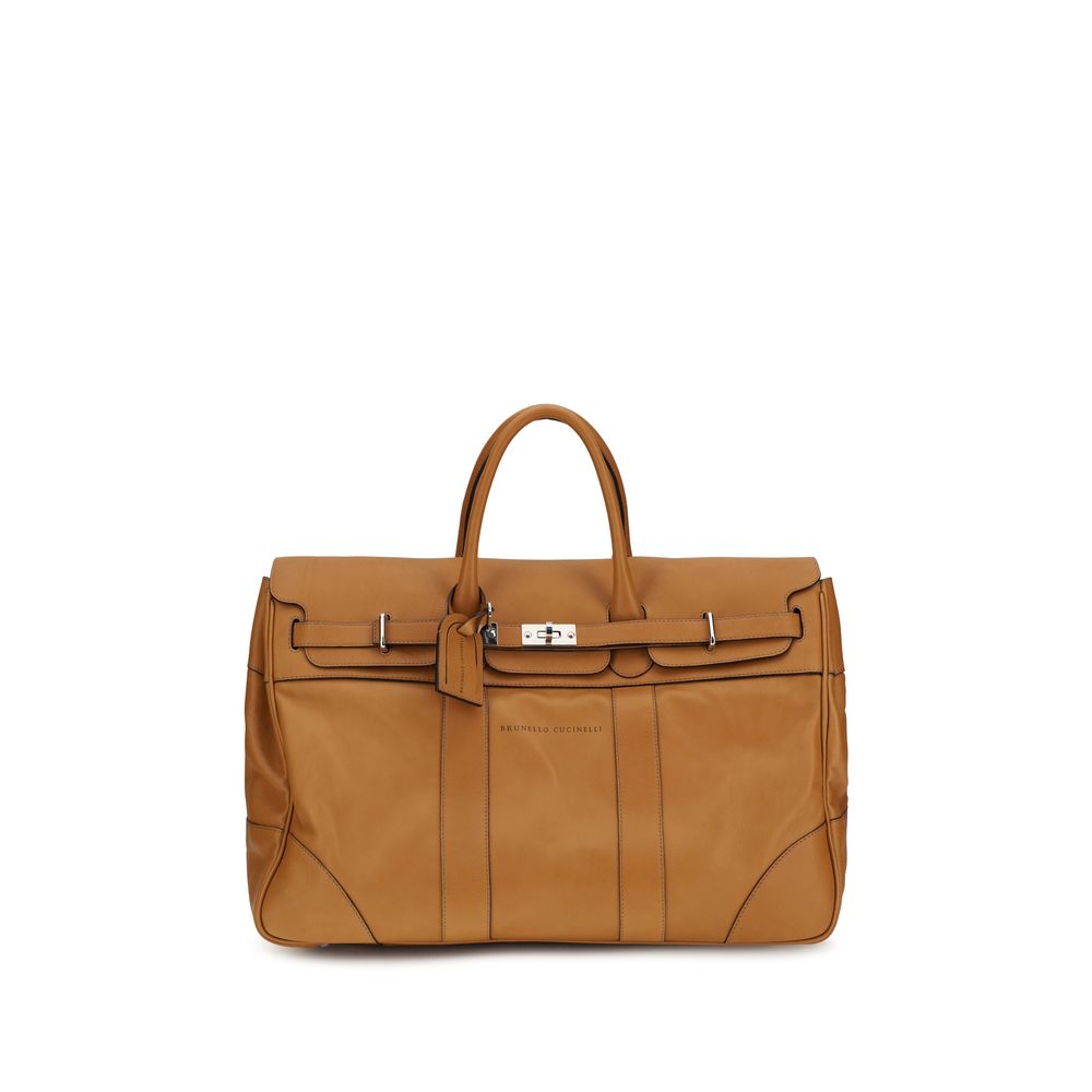Brunello Cucinelli Brown Calf Leather Bos Taurus Luggage And Travel | Regal Royce