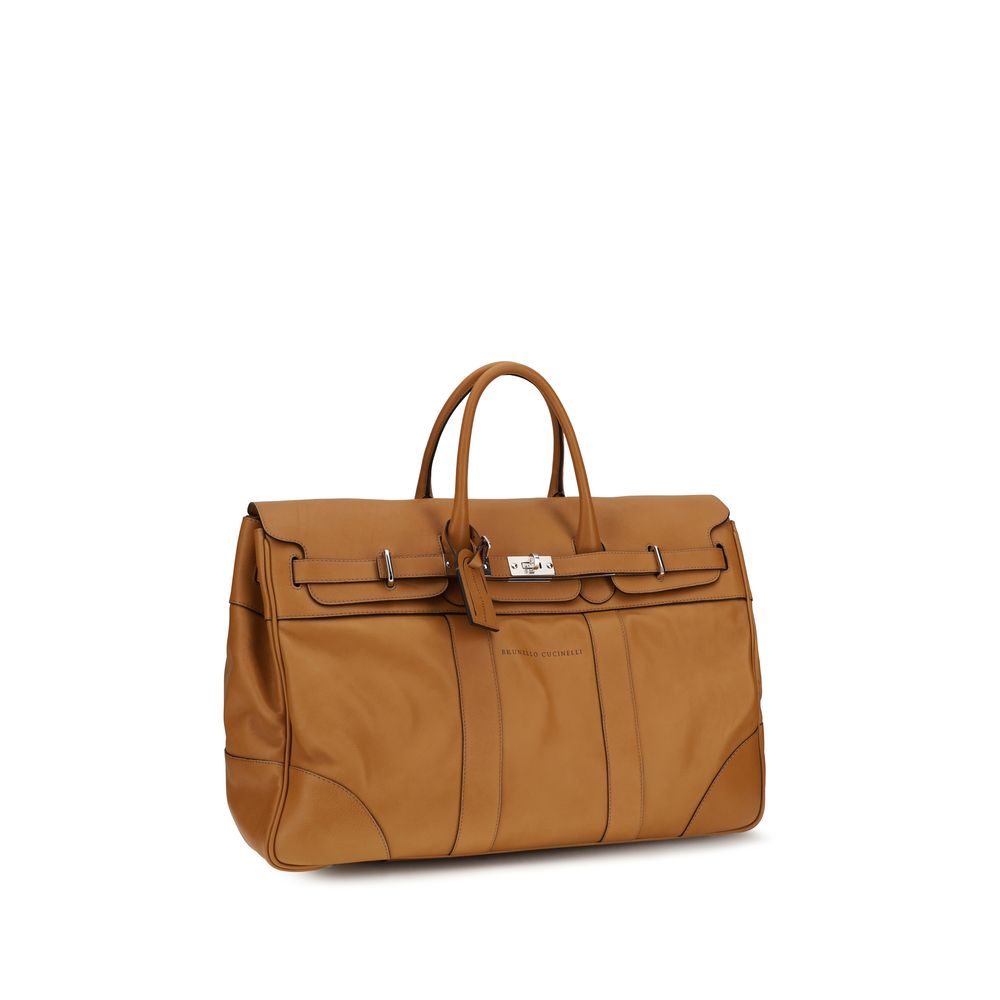 Brunello Cucinelli Brown Calf Leather Bos Taurus Luggage And Travel | Regal Royce
