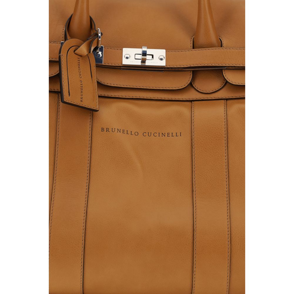 Brunello Cucinelli Brown Calf Leather Bos Taurus Luggage And Travel | Regal Royce