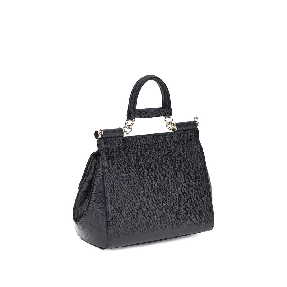 Dolce & Gabbana Black Calf Leather Bos Taurus Shoulder Bag | Regal Royce