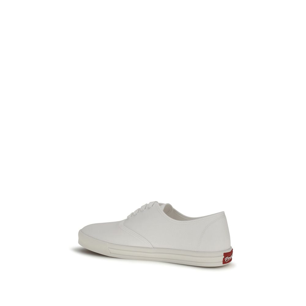 Prada White Cotton Low Top Sneakers | Regal Royce