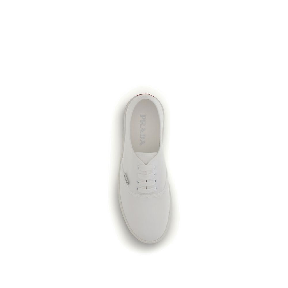 Prada White Cotton Low Top Sneakers | Regal Royce