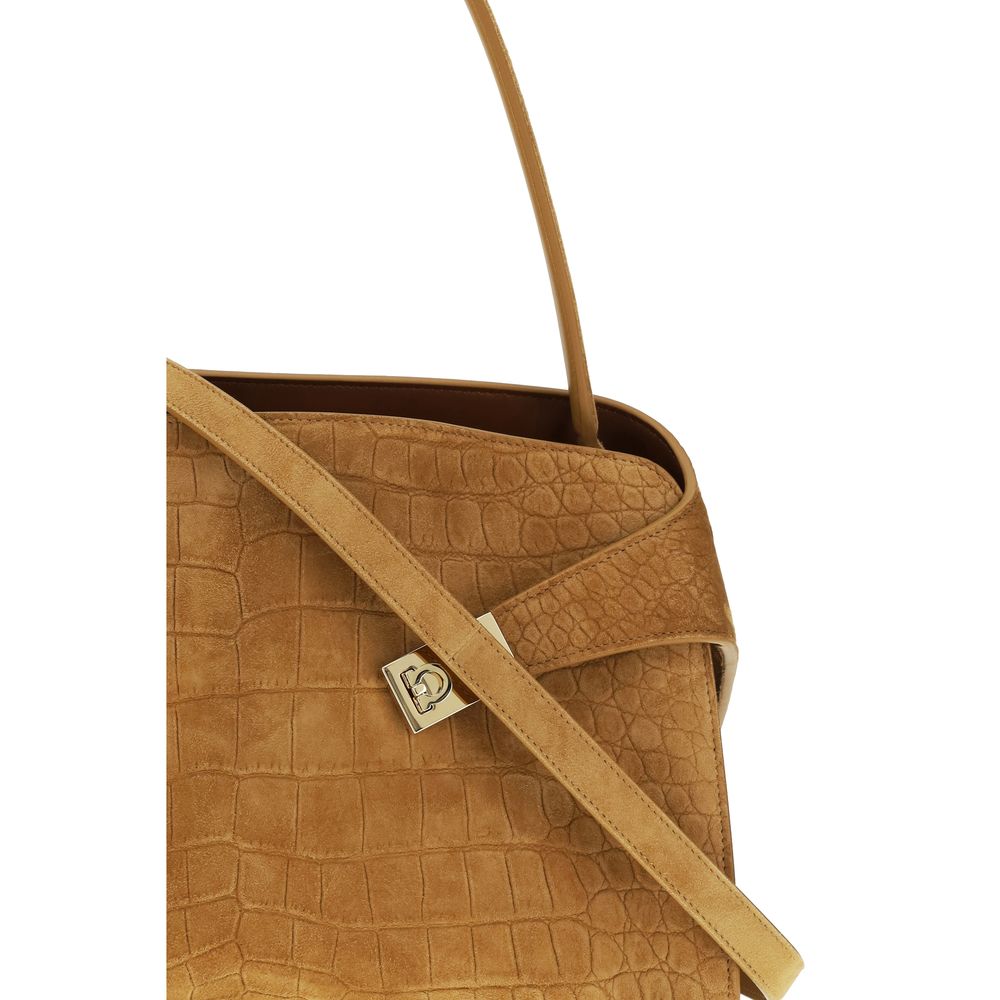Ferragamo Beige Goatskin Shoulder Bag | Regal Royce