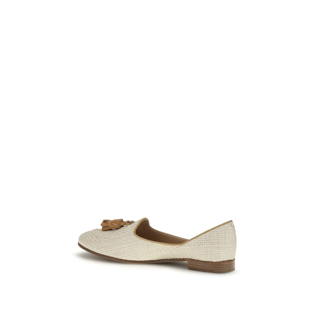Fratelli Rossetti Beige Raffia Slip-On Loafers | Regal Royce