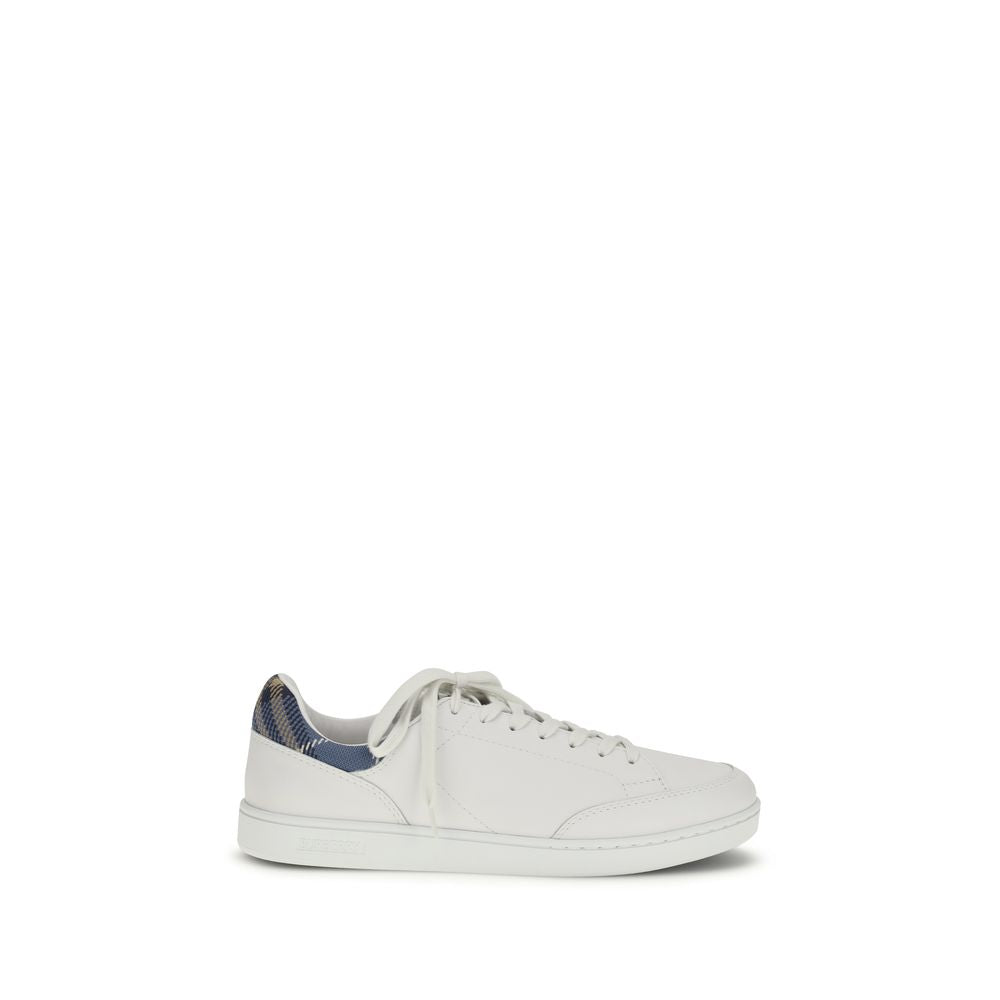 Burberry White Calf Leather Bos Taurus Low Top Sneakers | Regal Royce