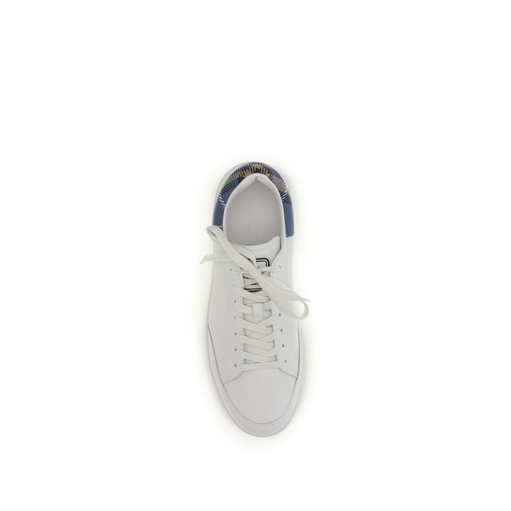 Burberry White Calf Leather Bos Taurus Low Top Sneakers | Regal Royce