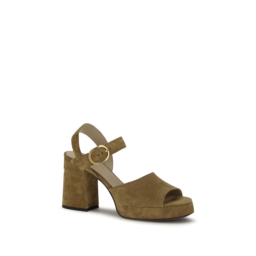 Valentino Garavani Beige Calf Leather Bos Taurus Platform Sandals | Regal Royce