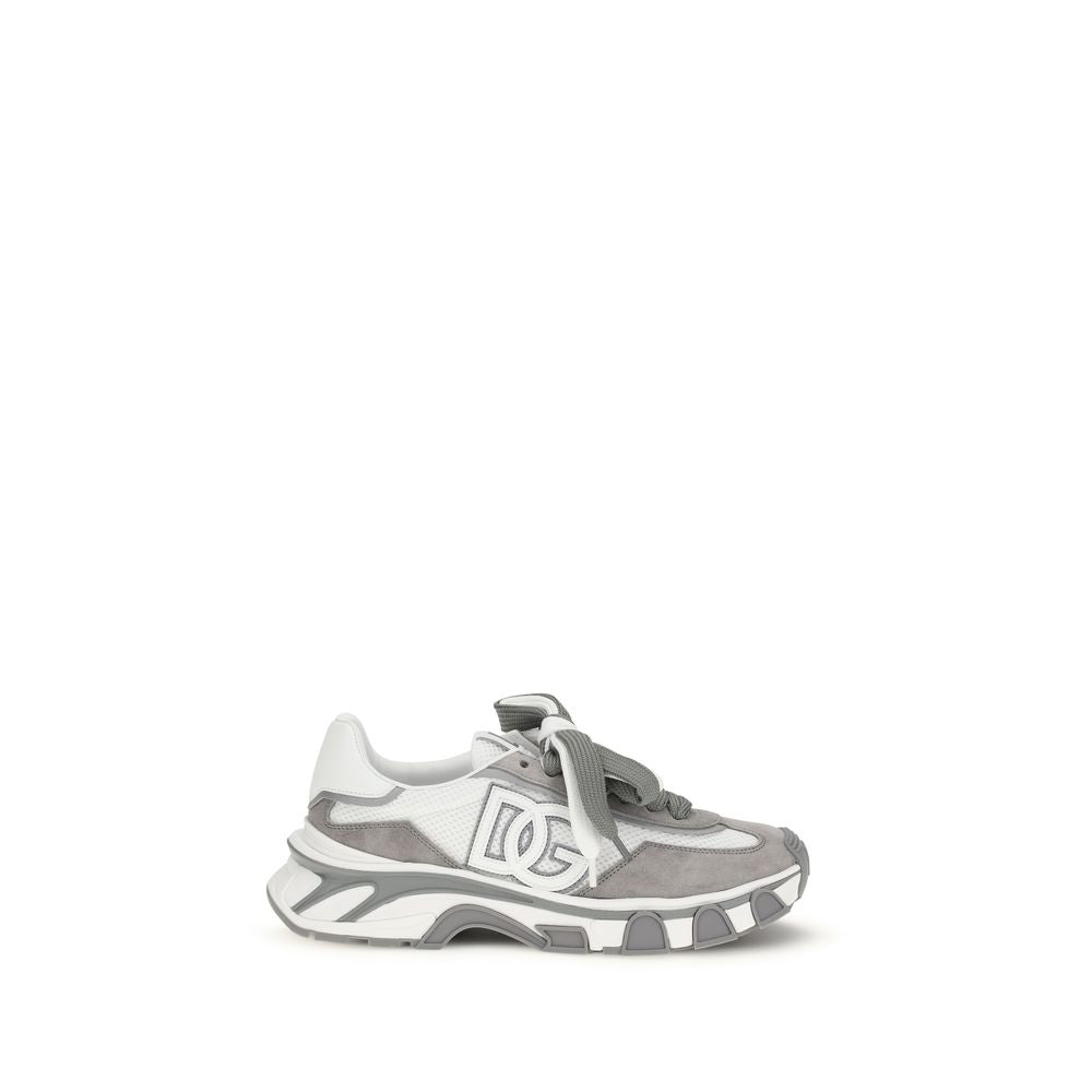 Dolce & Gabbana Gray Calf Leather Bos Taurus Athletic Sneakers | Regal Royce