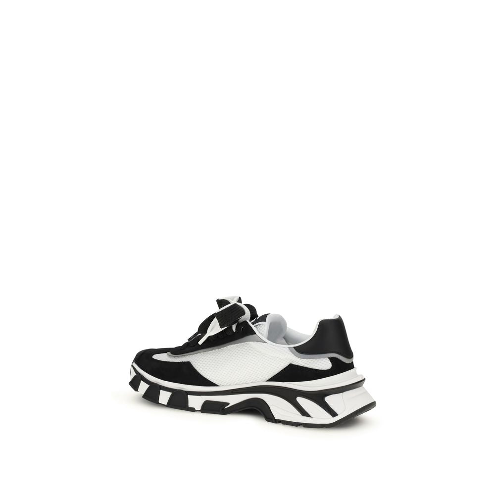 Dolce & Gabbana Black Calf Leather Bos Taurus Athletic Sneakers | Regal Royce