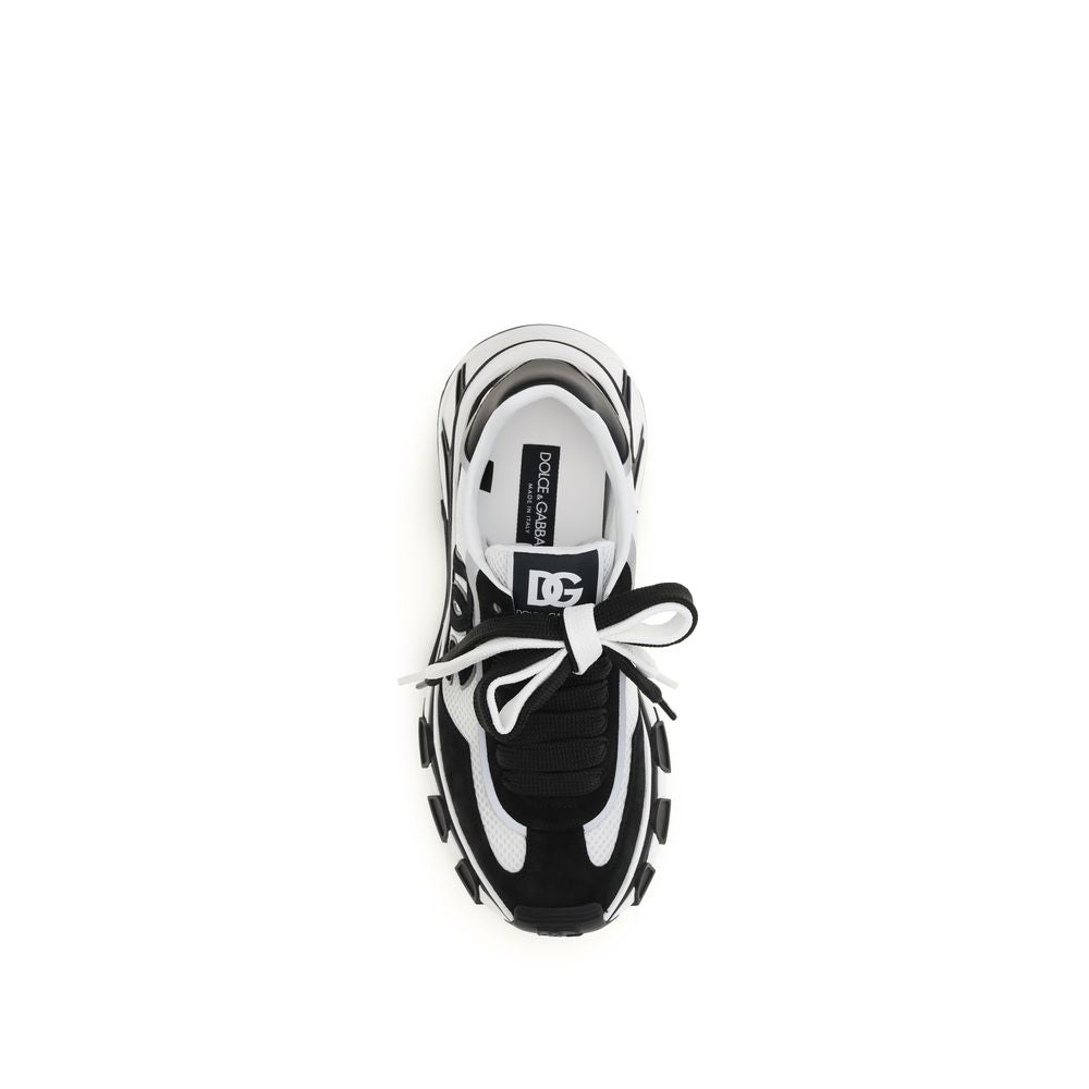 Dolce & Gabbana Black Calf Leather Bos Taurus Athletic Sneakers | Regal Royce