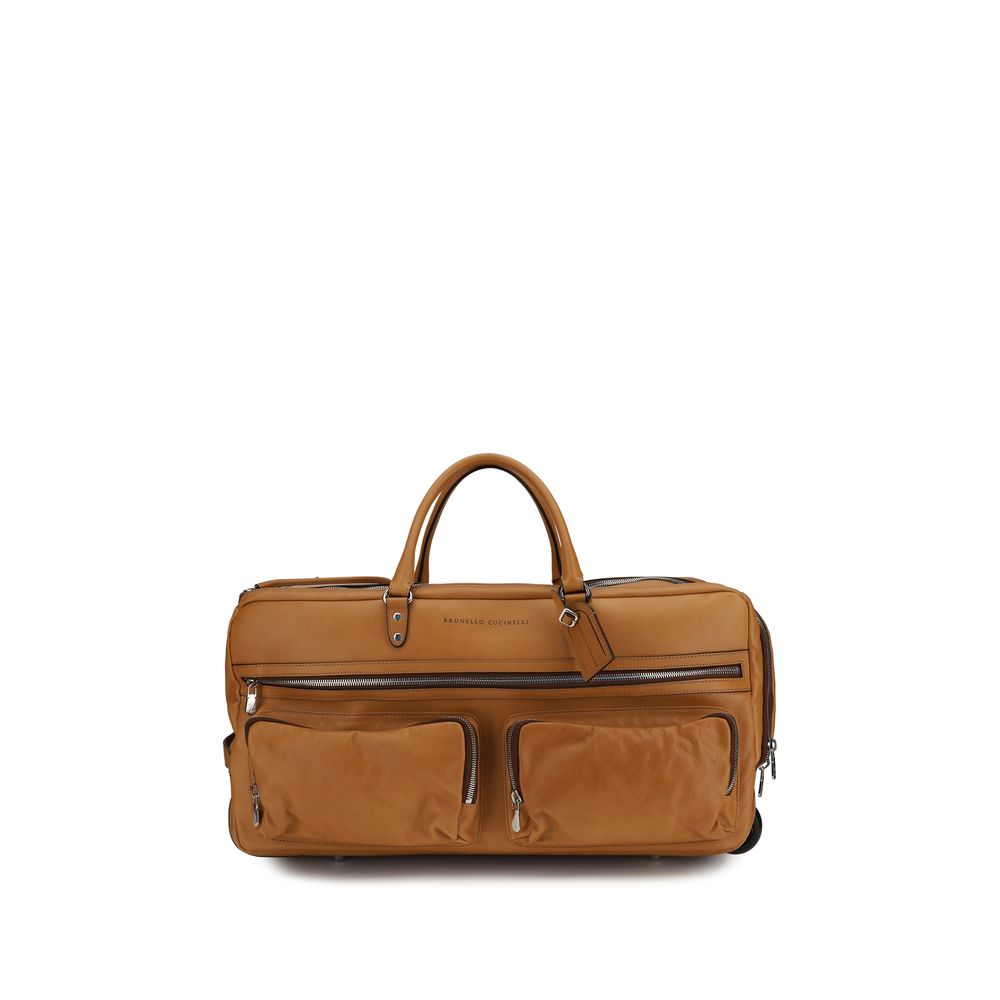 Brunello Cucinelli Brown Calf Leather Bos Taurus Luggage And Travel | Regal Royce