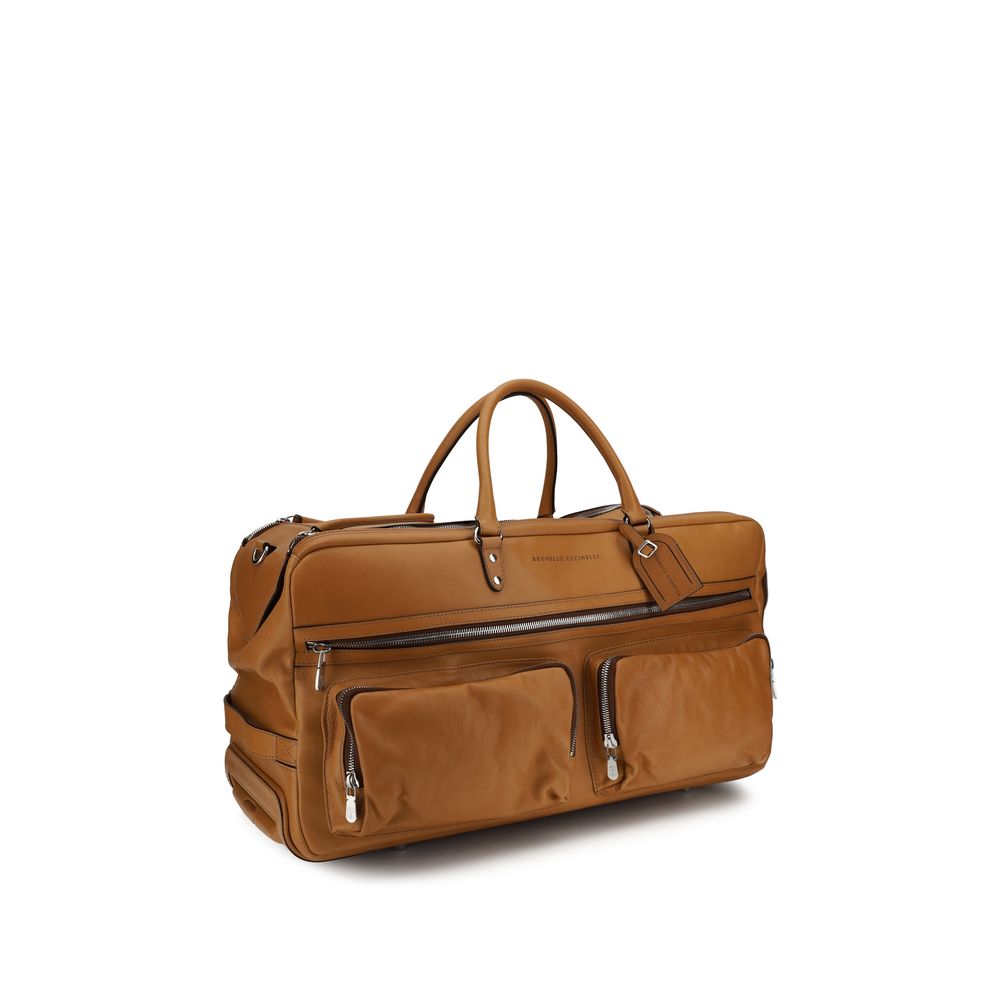 Brunello Cucinelli Brown Calf Leather Bos Taurus Luggage And Travel | Regal Royce