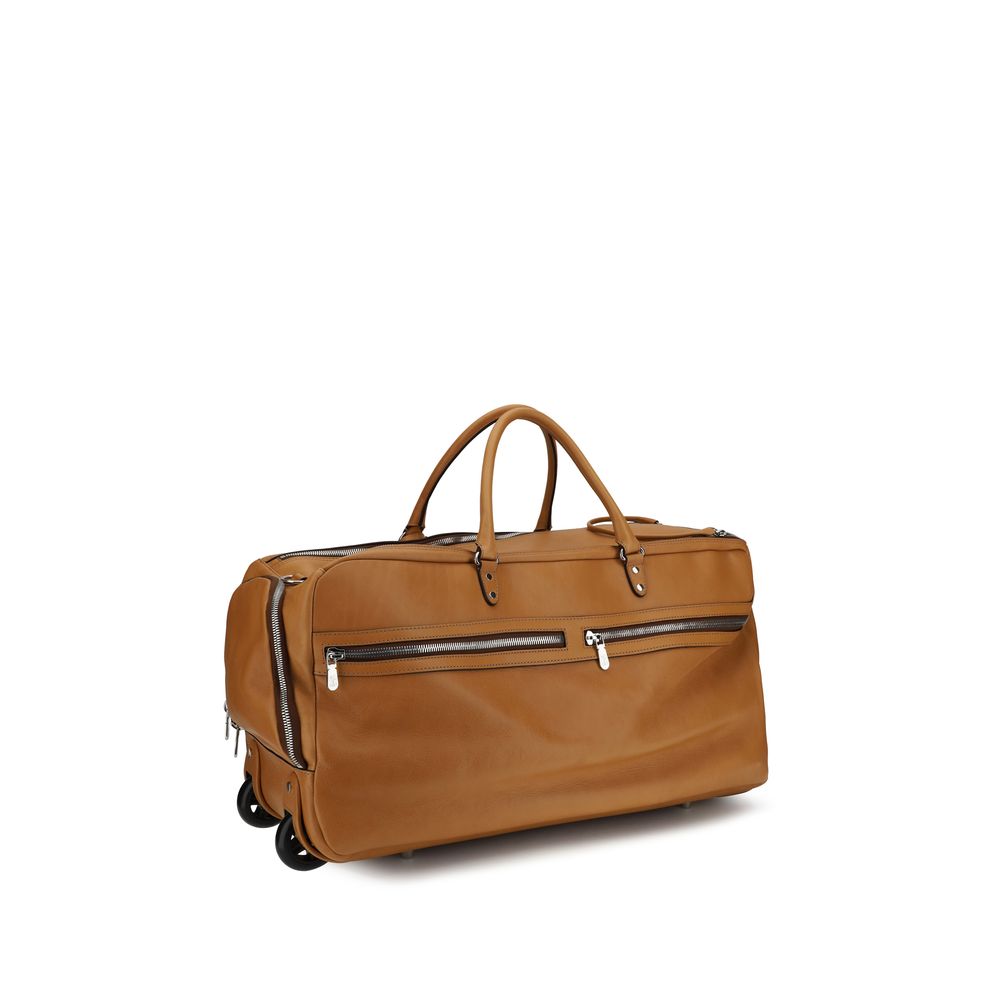 Brunello Cucinelli Brown Calf Leather Bos Taurus Luggage And Travel | Regal Royce