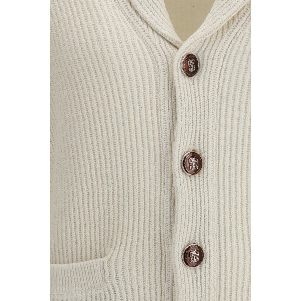 Brunello Cucinelli Beige Cotton Cardigan | Regal Royce